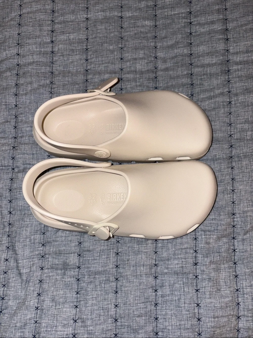 Birkenstock Kids Cream Slip-On Clog with Adjustable Heel Strap